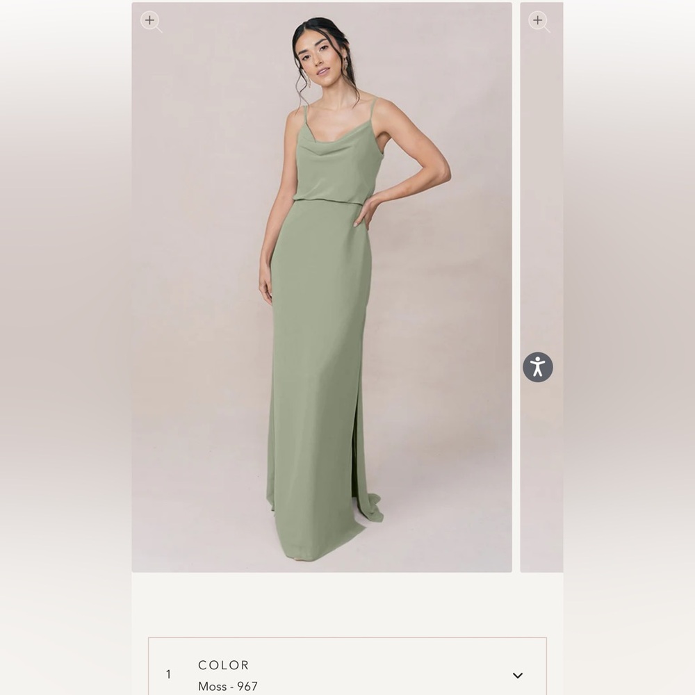 Revelry Skye Chiffon Dress in Moss